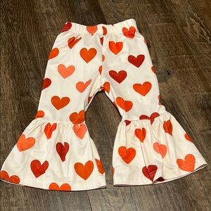 Heart Patterned bell bottom pants